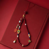 Cinnabar Dragon Mobile Phone Charm Pendant Keychain