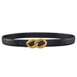 Women's Retro Smooth Buckle Cowhide Belt
