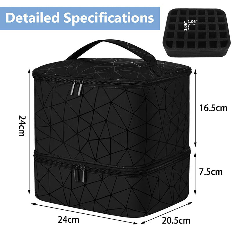 Nail Polish Essential Oil Storage Bag Portable Double Layer Makeup Storage Box