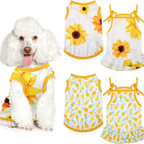 Cat Dog Sling Fruit Sunflower Printed Breathable Pet Clothes