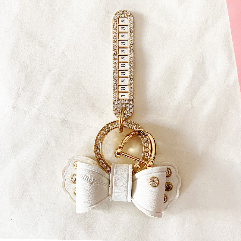 Alloy Diamond Bow Keychain Handbag Pendant