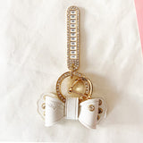 Alloy Diamond Bow Keychain Handbag Pendant