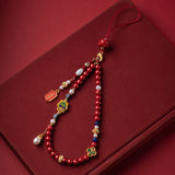 Cinnabar Dragon Mobile Phone Charm Pendant Keychain