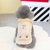 Teddy Cat Nordic Fur Collar Cotton Vest