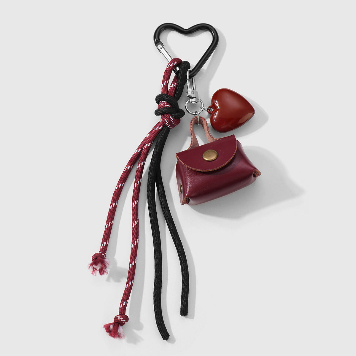Fashion Sweet Beautiful Cool Fur Ball Bow Love Heart Pouch Keychain