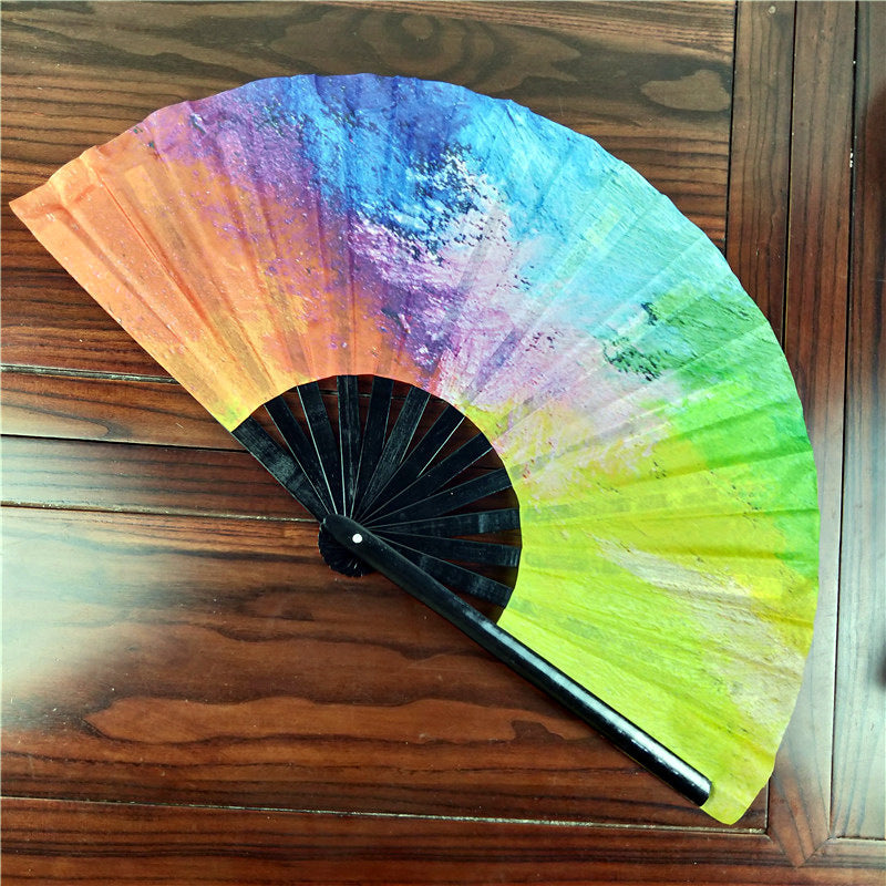 Black Plastic Fans Support Merchandise Kung Fu Fan