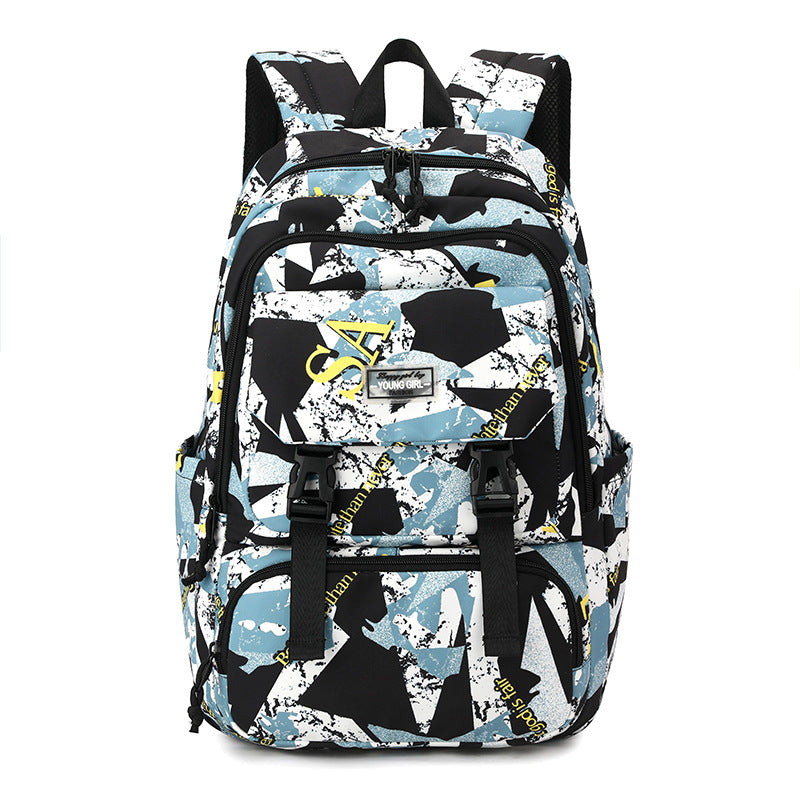 Printed Lightweight Backpack Large Capacity Middle School Student Schoolbag