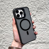 Non-slip Transparent Magnetic Hardware Lens Bracket Phone Case