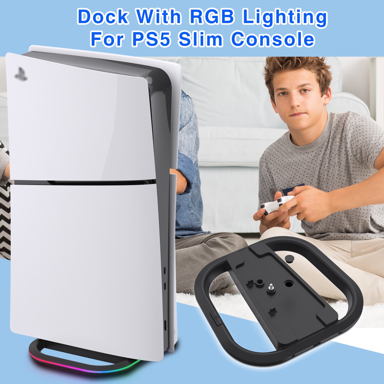 Dock with RGB Lighting for PS5 Slim Console