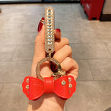 Alloy Diamond Bow Keychain Handbag Pendant