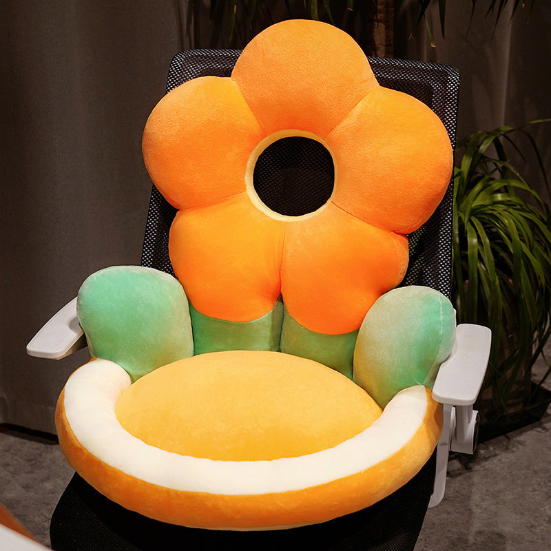 Cartoon Half-pack Waist Support Flower Futon Cushion