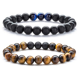 Tiger Eye Volcanic Rock Yoga Beaded Bracelet