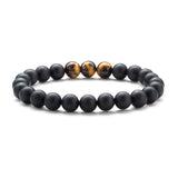 Tiger Eye Volcanic Rock Yoga Beaded Bracelet