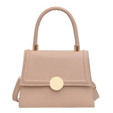 Lock Single Shoulder Crossbody Solid Color Textured Small Square Bag