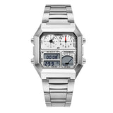Dual Display Multifunctional Waterproof Alarm Clock Luminous Sports Chronograph Watch