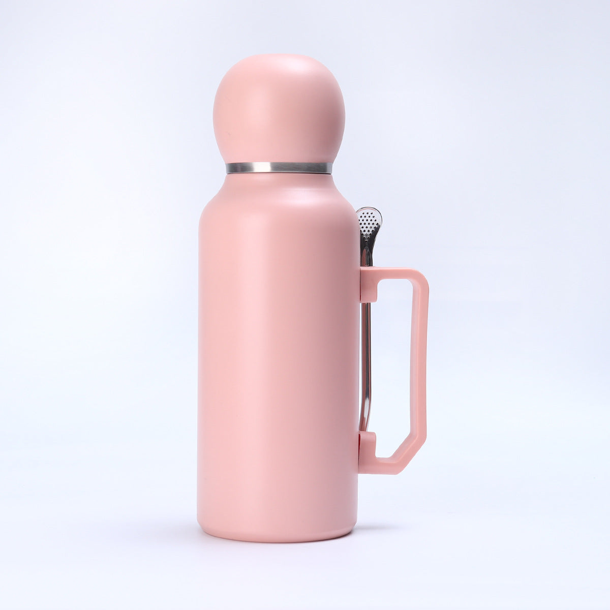 1300ML Vacuum Cup With Stirring Straw Spoon Football Cup 304 Stainless Steel Handle