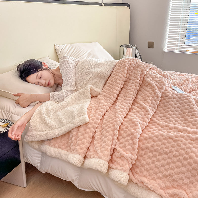 Jacquard Blanket AB Version Lambswool Blanket Thickened Leisure