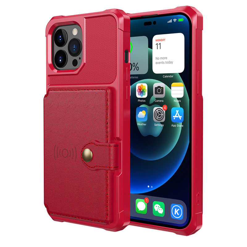 Magnetic Card Cover Phone Case Drop-resistant Protective Cover