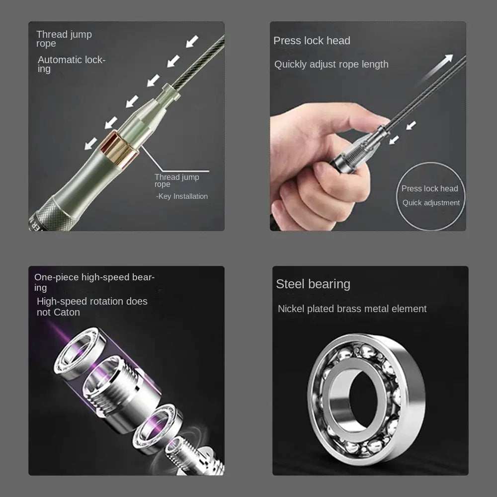 Double Bearing Self-locking Mesh Silicone Aluminum Alloy Jump Rope