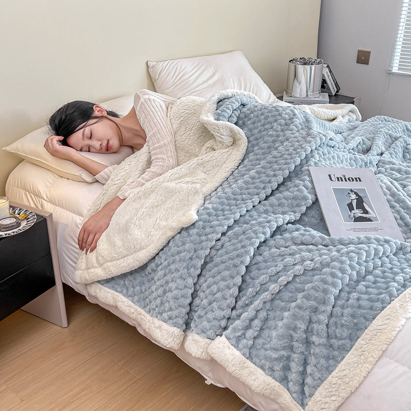 Jacquard Blanket AB Version Lambswool Blanket Thickened Leisure