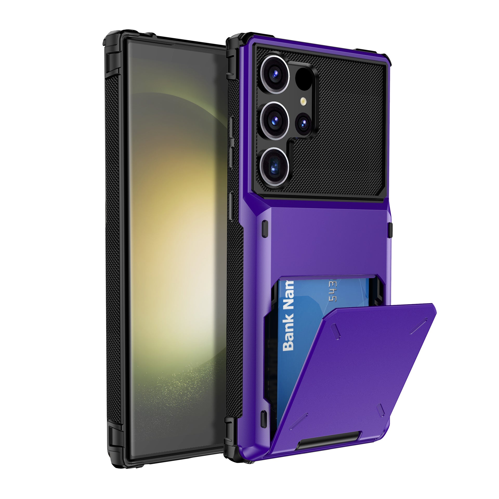 Two-in-one Four-corner Drop-resistant Flip Card Phone Case