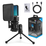 Desktop RGB Seven-color Luminous Noise Reduction Microphone with Holder
