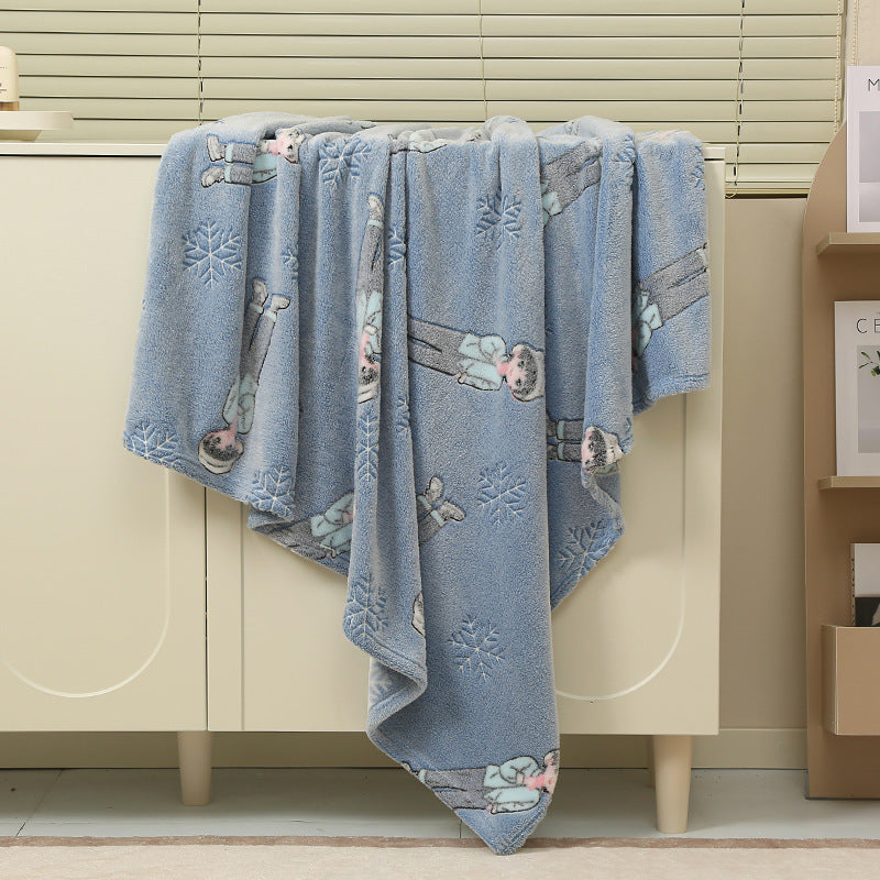 Baby Cartoon Air Conditioner Quilt Luminous Blanket Single Office Nap Flannel