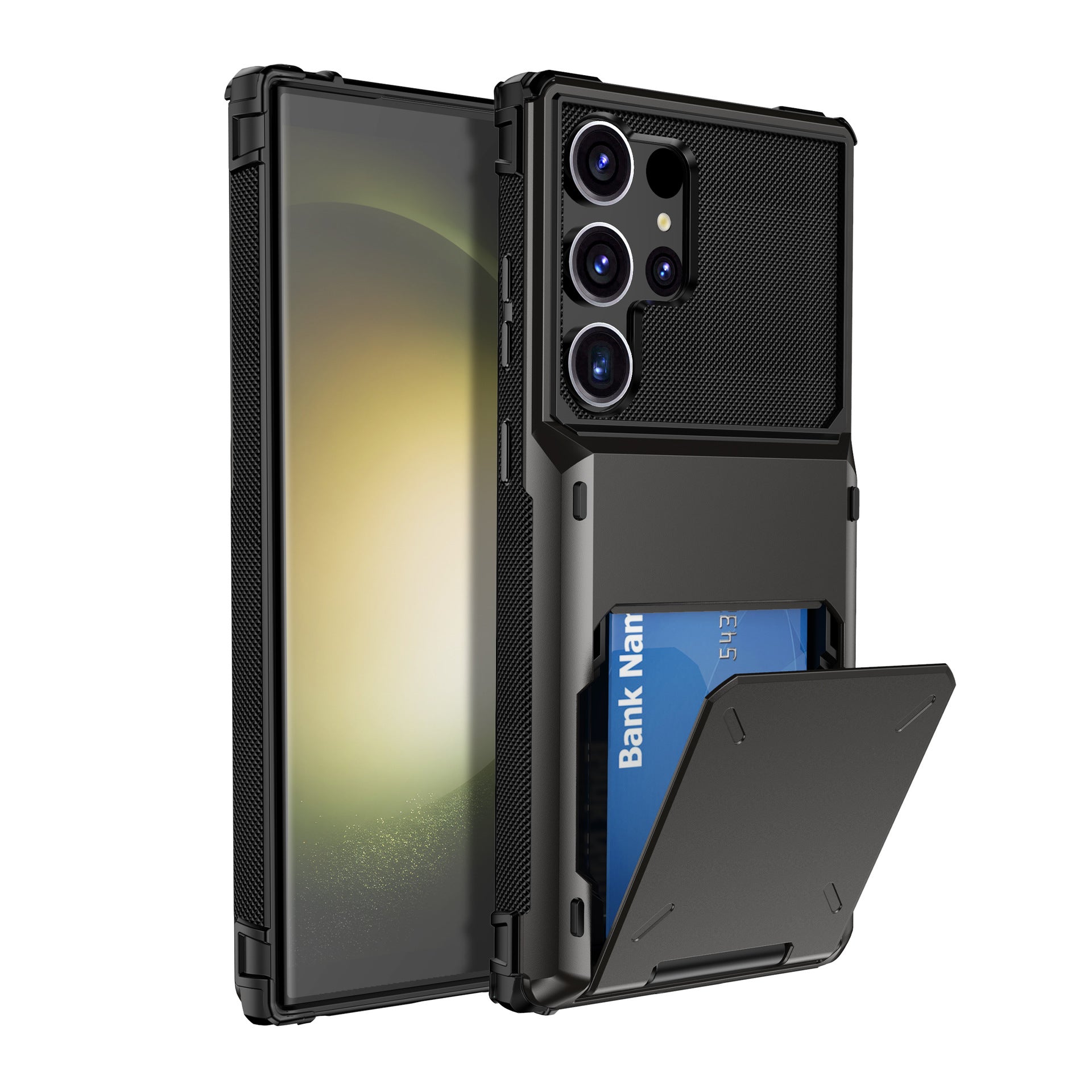 Two-in-one Four-corner Drop-resistant Flip Card Phone Case