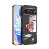Phone Case Electroplated Silicone Transparent Magnetic Ring Protective Sleeve