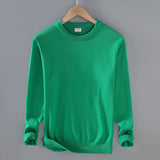 Men's Top Pullover Inner Stretch Rib Round-neck Sweater
