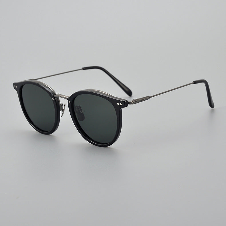 Japanese Handmade Medium Gold Pure Titanium Polarized Sunglasses