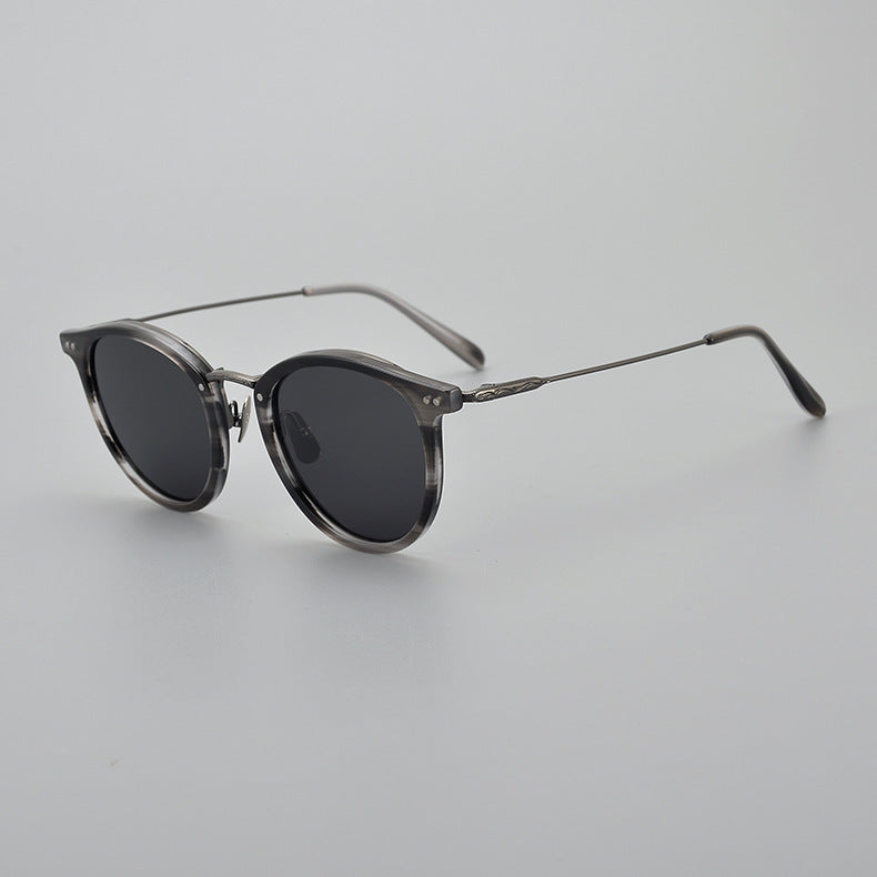 Japanese Handmade Medium Gold Pure Titanium Polarized Sunglasses