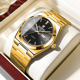 Fashion Stainless Steel Buckle Men's Business Casual Quartz Watch