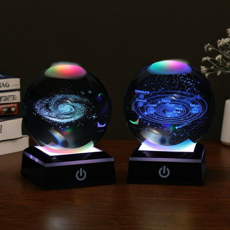 Luminous 3d Inner Carving Creative Desktop Crystal Ball Night Light