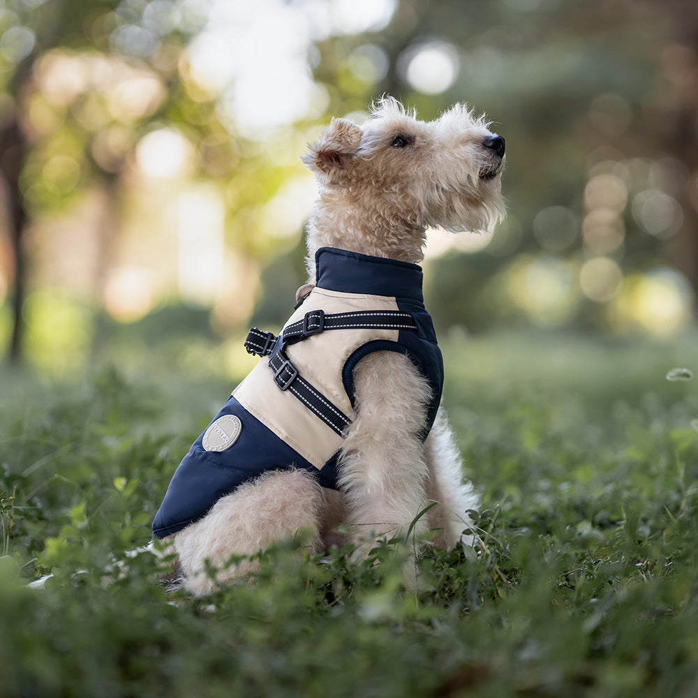 Pet Dog Windproof Chest Back Integrated Cloth
