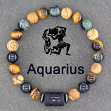 Twelve Constellations Bracelets Natural Stone Pendant Planet Birthday Gift