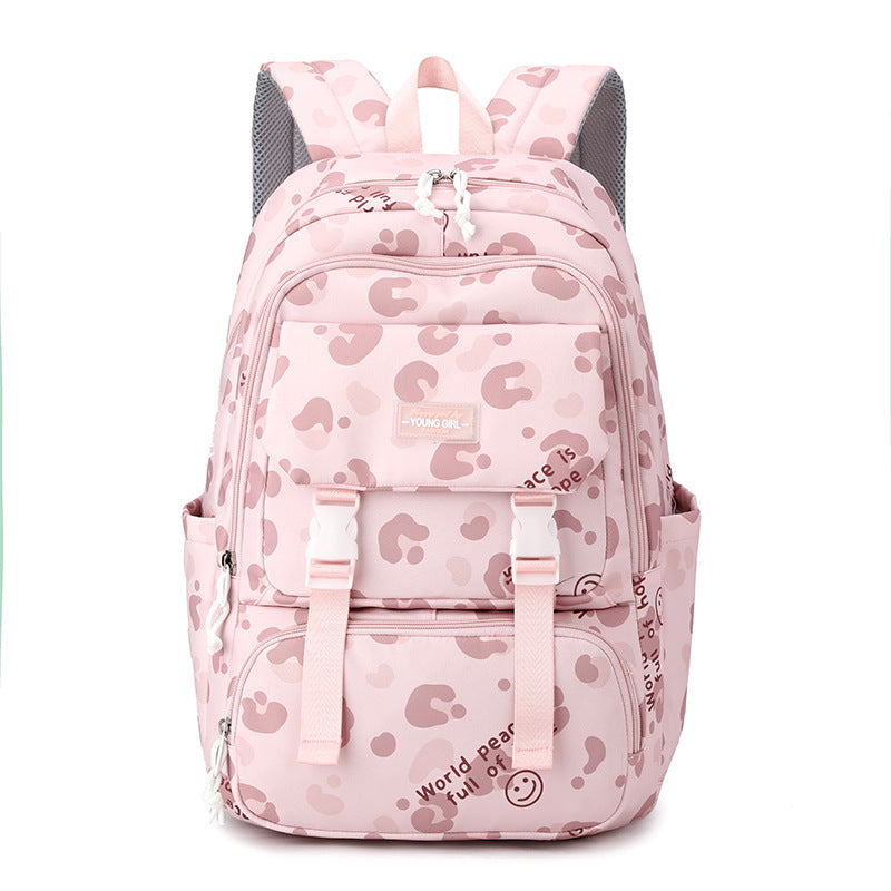 Printed Lightweight Backpack Large Capacity Middle School Student Schoolbag