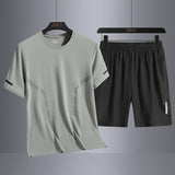 Suit Men's Quick-drying T-shirt Short Sleeve Sports Knee Length Shorts