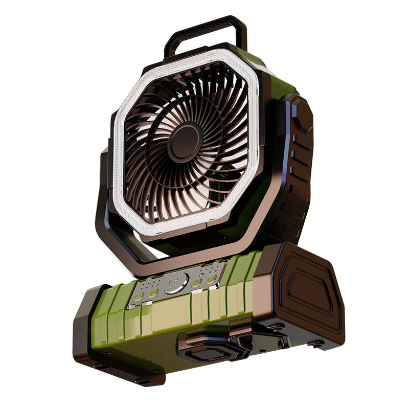Outdoor Multifunctional Portable Rechargeable Lighting Fan