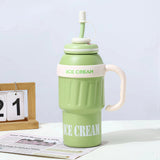 Handle Ice Cream Vacuum Cup Stainless Steel Large Capacity