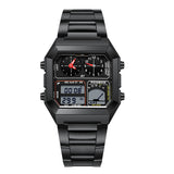 Dual Display Multifunctional Waterproof Alarm Clock Luminous Sports Chronograph Watch