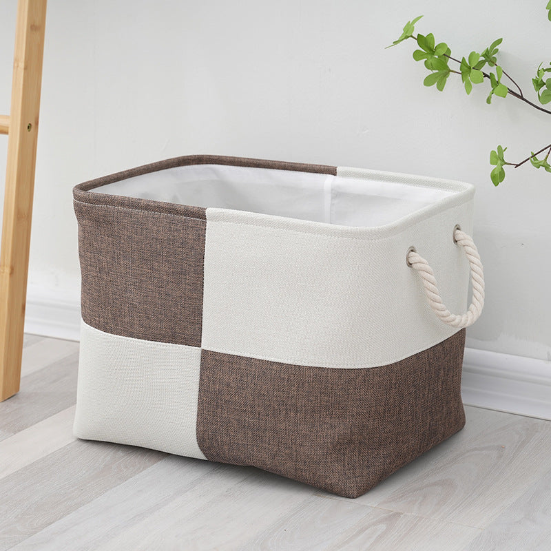 Linen Fabric Large Capacity Square Storage Basket
