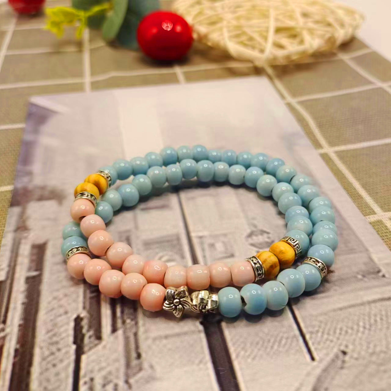 Retro Double-layer Ceramic Bracelet For Women