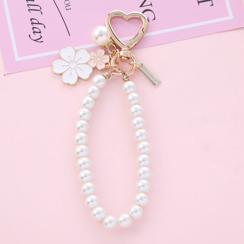 New Two-color Flower Alloy Key Ring Pendant