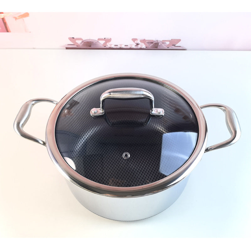 Binaural 316 Stainless Steel Lidded 24CM Soup Pot