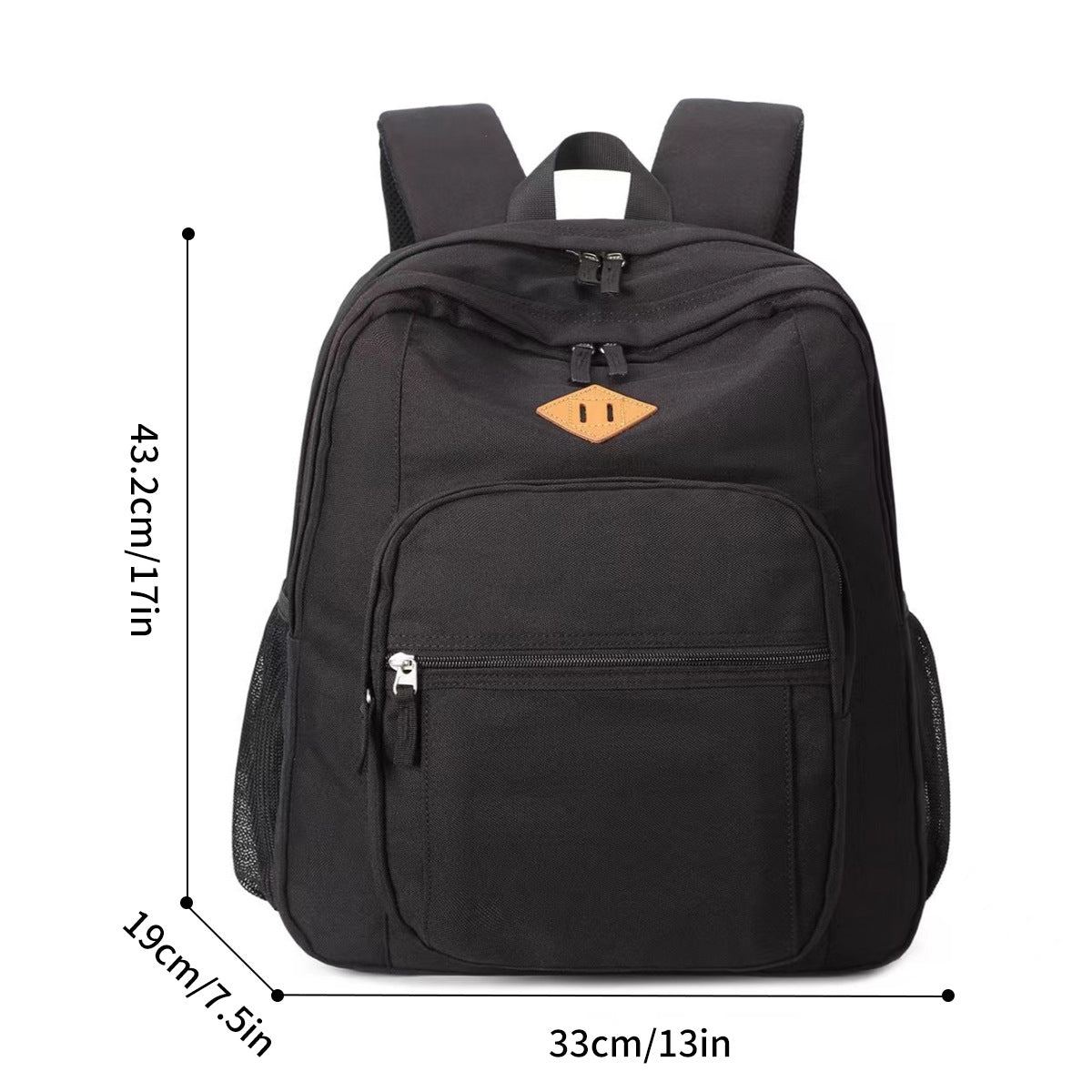 Large Capacity Black Wear-resistant Stain-resistant Casual And Lightweight Schoolbag