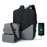 Men's Leisure Travel Large Capacity Three-piece Multifunctional USB Backpack
