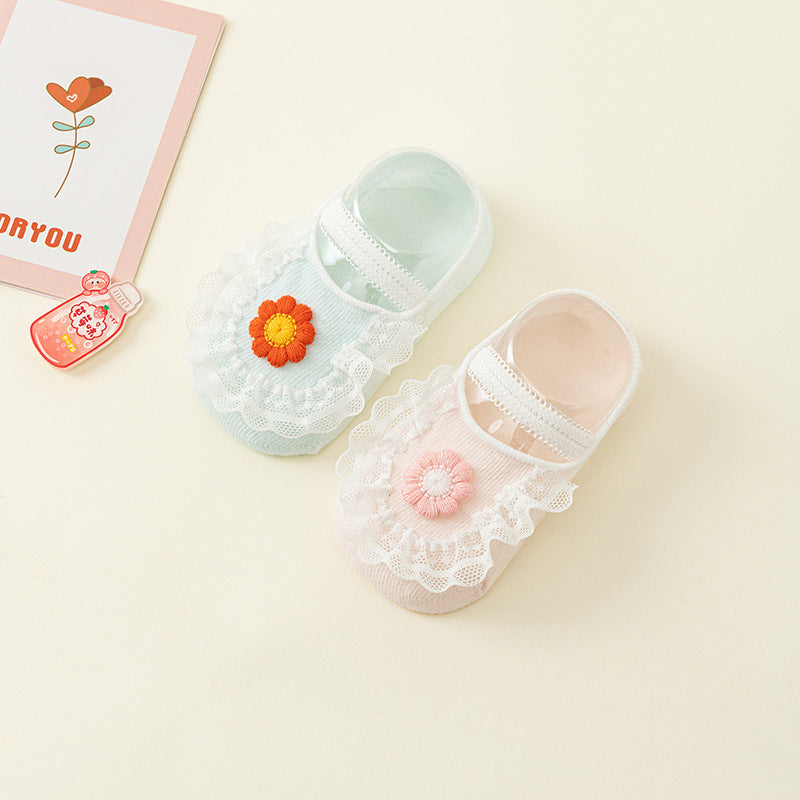 Summer Thin Cotton Newborn Room Socks Baby Non-slip Toddler Socks