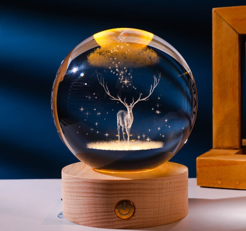 3D Warm Light Crystal Ball Decoration