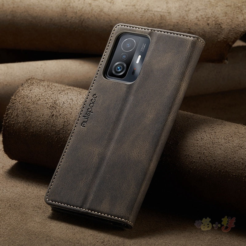 Youth Business Frosted Vintage Flip Leather Case